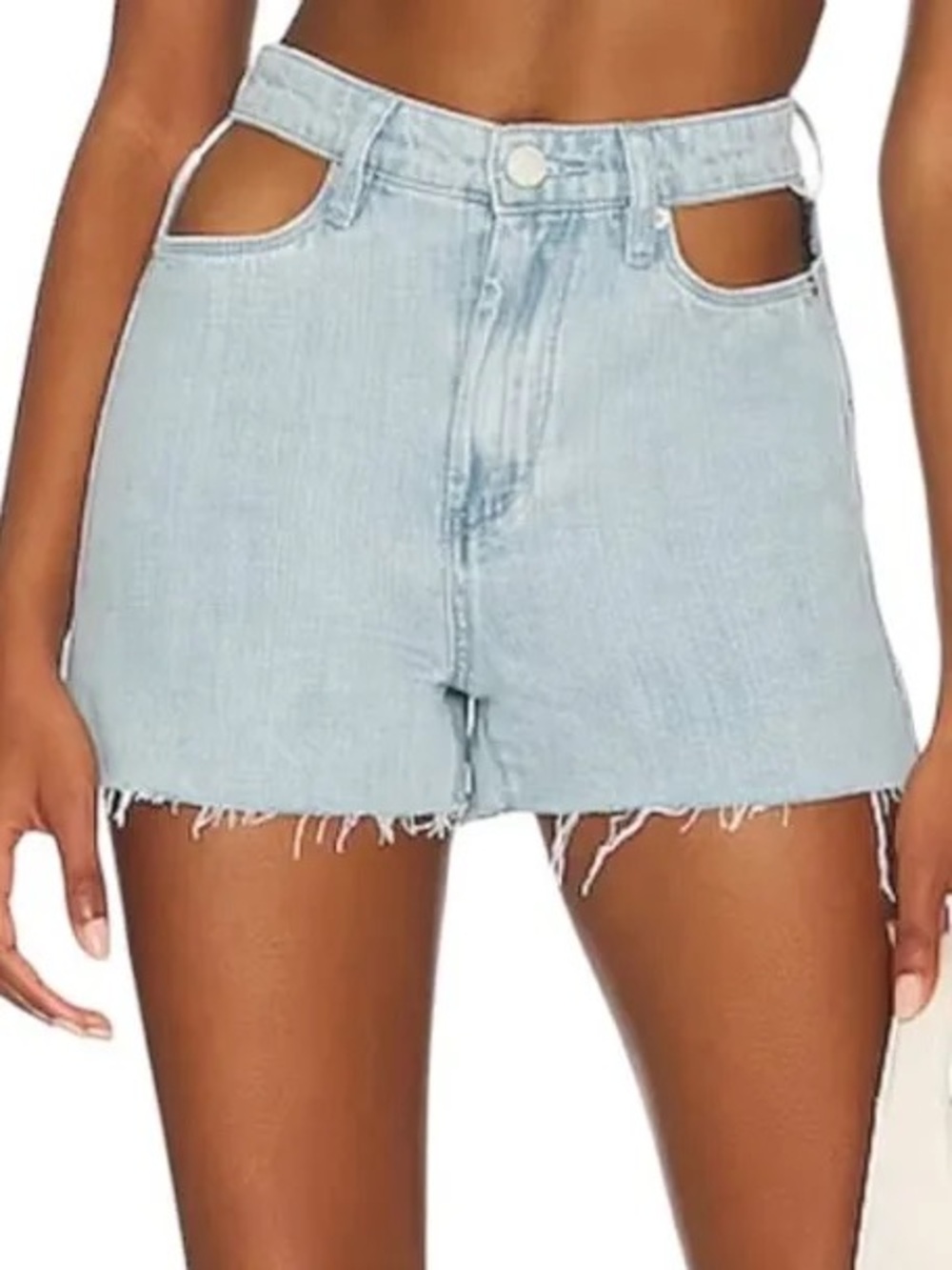 NWT Blank NYC Revolve The Reeve Hip Cut Out Denim Short In Stay Put Size 31